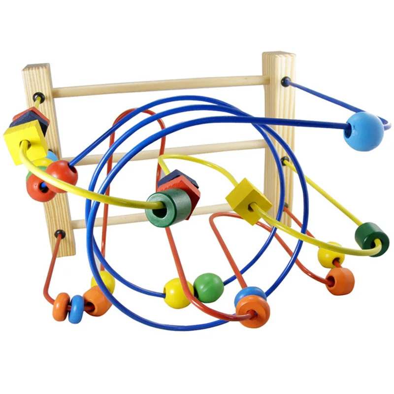 

Classic Bead Maze Cube Toy Baby Wooden Puzzle Toys Wooden Activity Cube Toy Roller Coaster Game Childhood Educational Math Toys