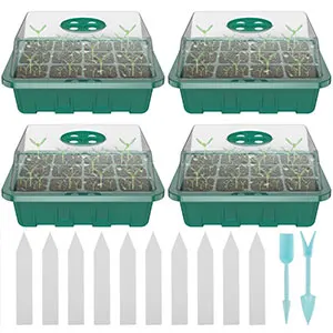 

1 PC Planting Nursery Pots with 12 Hole Mini Greenhouse with Ventilated Cover Seedling Tray for Outdoor Indoor Garden Pots