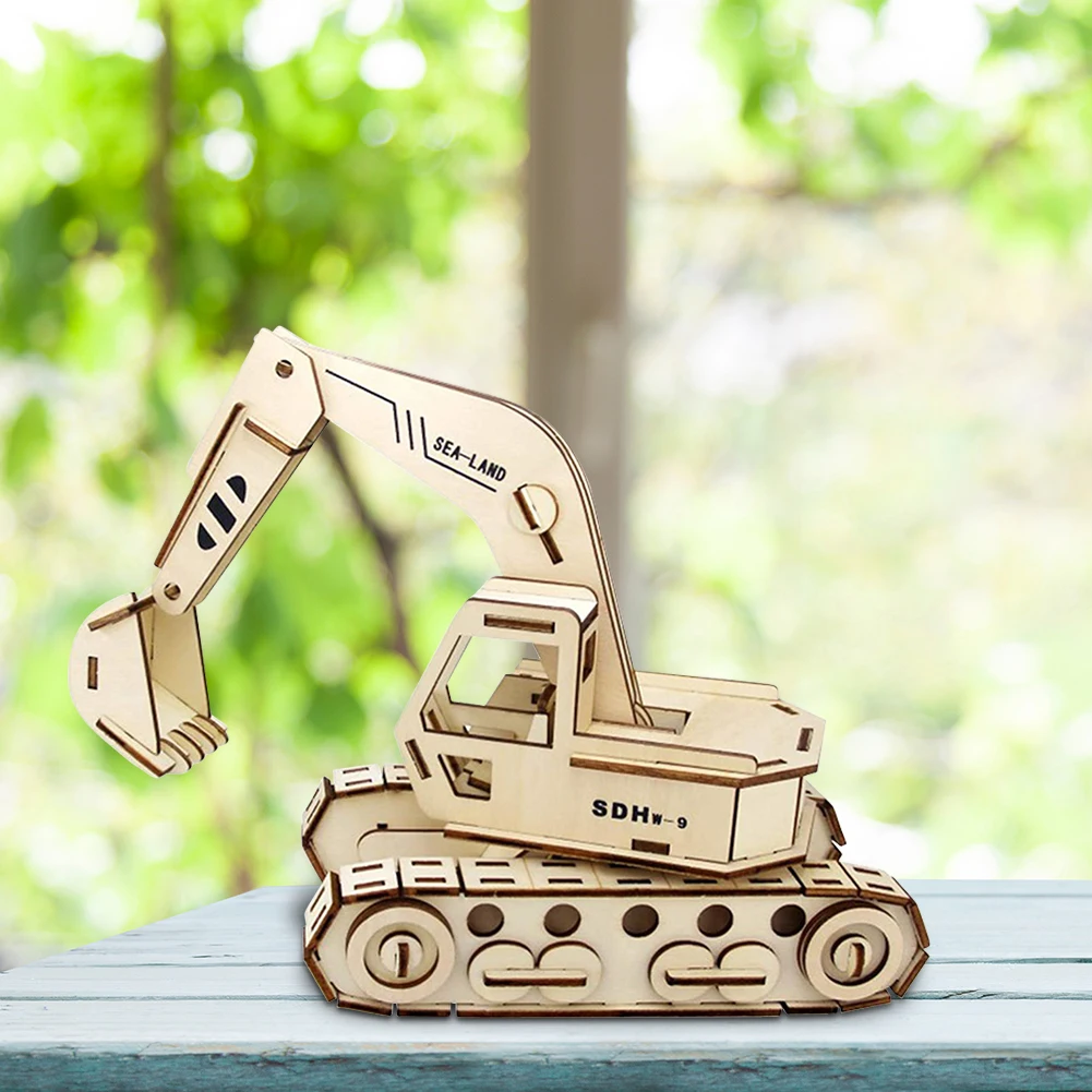 

DIY Merry Go Round Truck Puzzle Model Assemble Wooden Jigsaw Kid Education Toy DIY Games Adults Educational Games Gift
