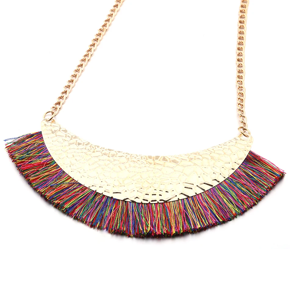 Женское Ожерелье с кисточками для женщин этнический массивные ожерелья и кулоны