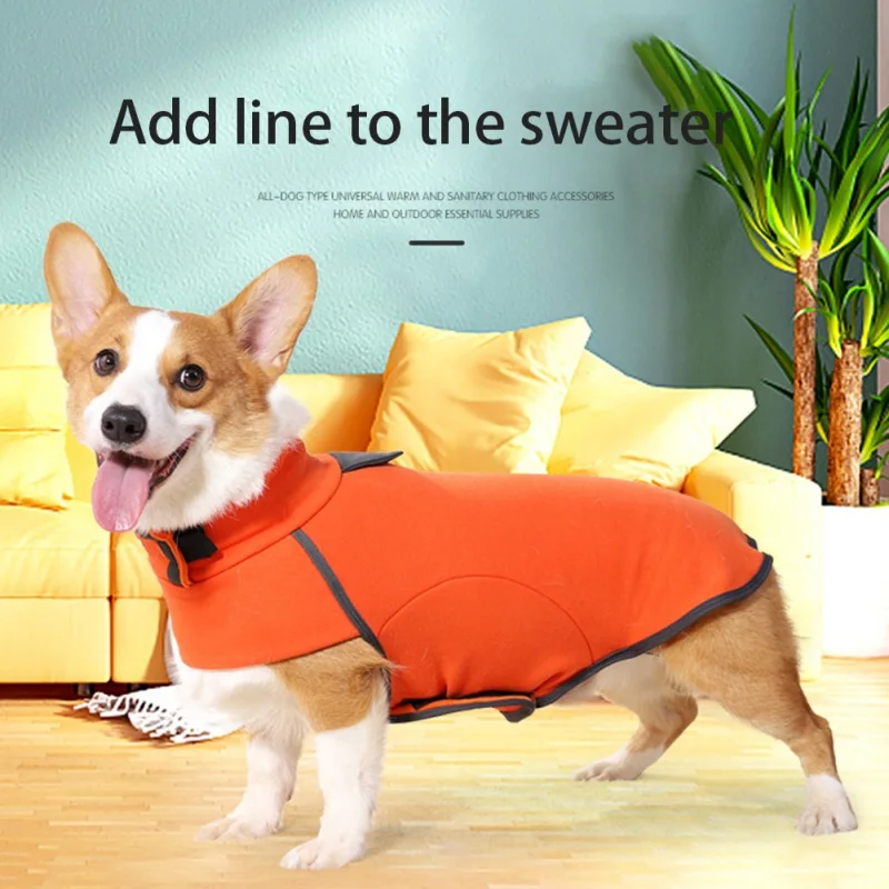 

Pure Cotton High Collar Pet Clothes Winter Warm Big Dog Coat Plus Velvet Turtleneck Jacket for Medium Large Dogs