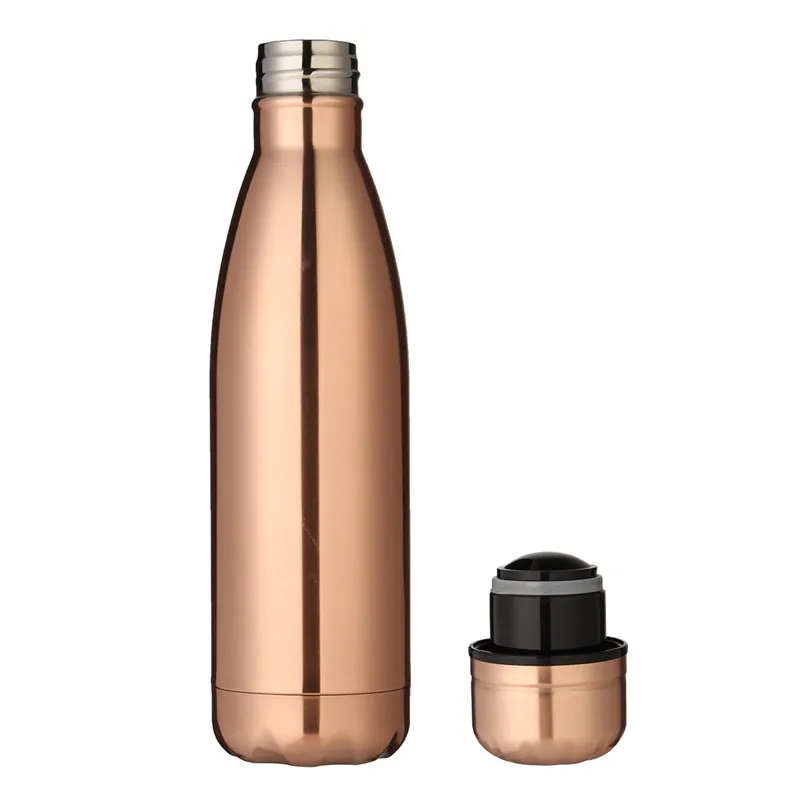 copper Bpa-Free 500 мл изолированный термос бутылка воды гальванический корпус кофе и бутылка для чая 304 вакуумные колбы из нержавеющей стали кружка для путешествий - Цвет: copper