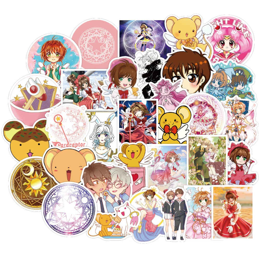 

100PCS Card Captor Sakura Sticker Pack Toy Gift For Girls Cartoon Anime Decal Stickers to DIY Stationery PS4 Laptop Guitar