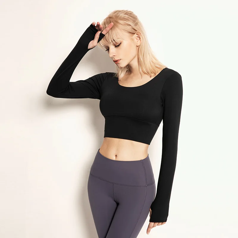 Сексуальный укороченный топ с перекрестной спинкой для спортзала и тренировок