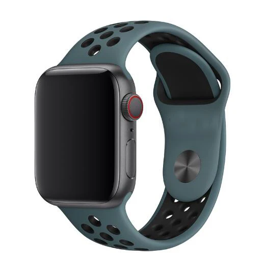 Ремешок для apple watch 42 мм 38 мм 40 мм 44 мм резиновый спортивный ремешок для iwatch 4 3 2 1 серия 5 - Цвет ремешка: Blue feather