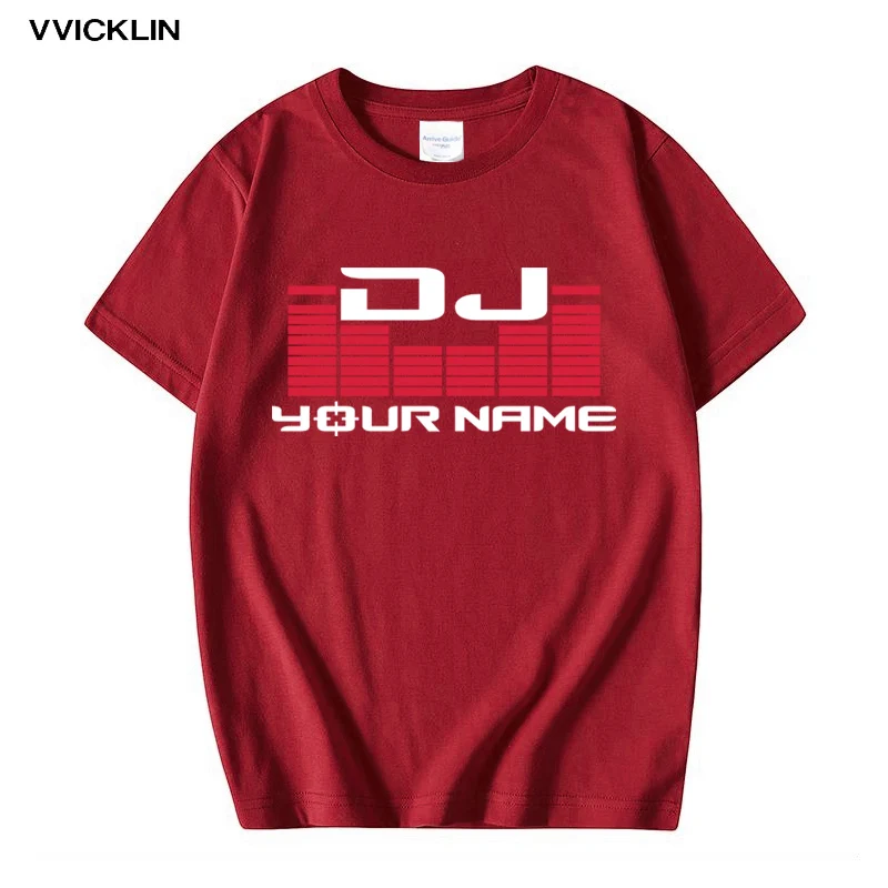 DJ ваше имя для мужчин обычай печать футболка Camiseta Hombre в стиле хип-хоп
