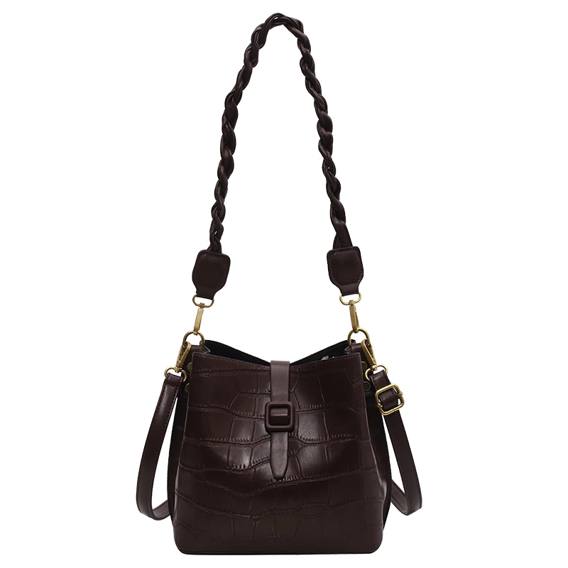 

Stone Pattern Shoulder Bag For Women Design 2021 Trend Leather Messenger Bag Solid Color Retro Travel Luxury Handbag Portable