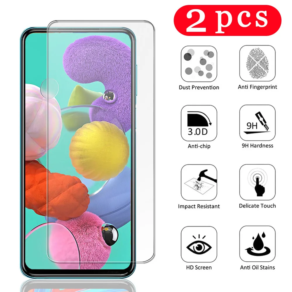 

2Pcs for Samsung Galaxy A01 A11 A21 A21S A31 A41 A51 A50 A60 A71 A80 A91 tempered glass phone screen protector protective film