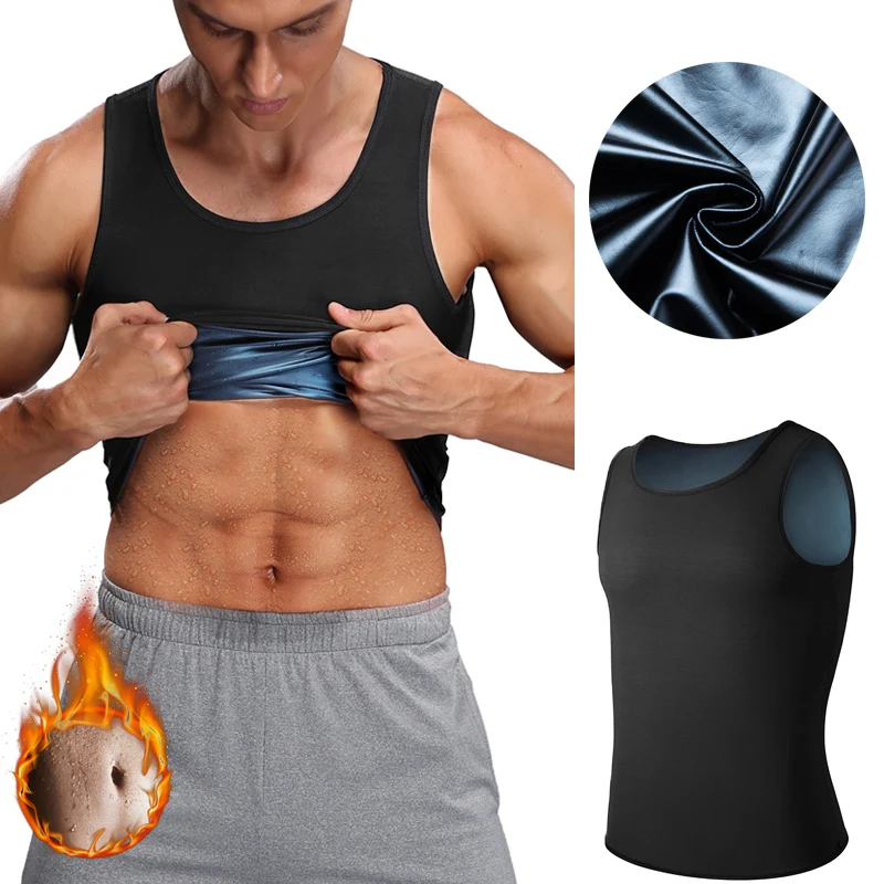 

Men Polymer Body Shaper Sauna Sweat Vest Workout Waist Trainer Weight Loss Shapewear Tummy Slimming Sheath Corset Fitness Top