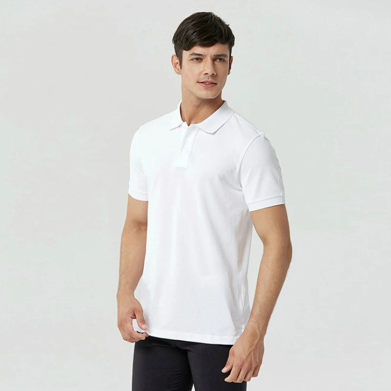Лето 2020 новое поло мужские однотонные повседневные деловые простые топы с
