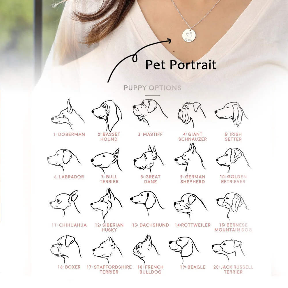 На заказ портретное ожерелье для питомца подарок мамы собаки памятное украшение