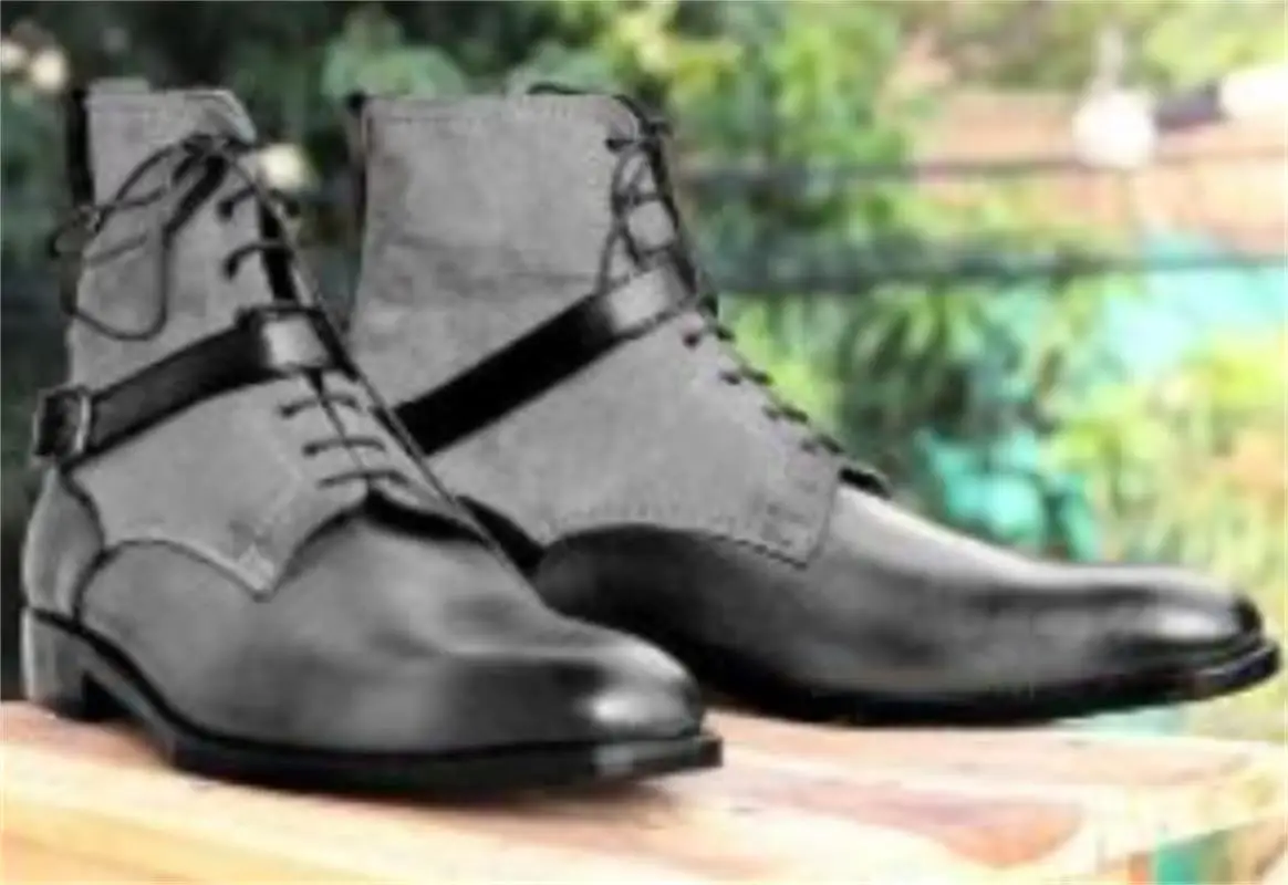 

Мужские ботинки, Новинка весна-осень 2021, международная торговля, мужские короткие ботинки на шнуровке с ремешком и пряжкой в европейском и а...