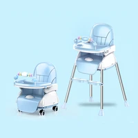 portable kids dining high chair with free washable leather seat cover washable dining food tray baby table chair