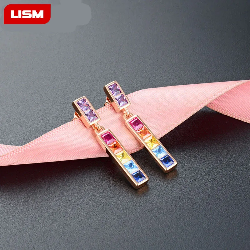 Высокое качество Нежный 925 Стерлинговое Серебро циркон кристалл серьги гвоздики