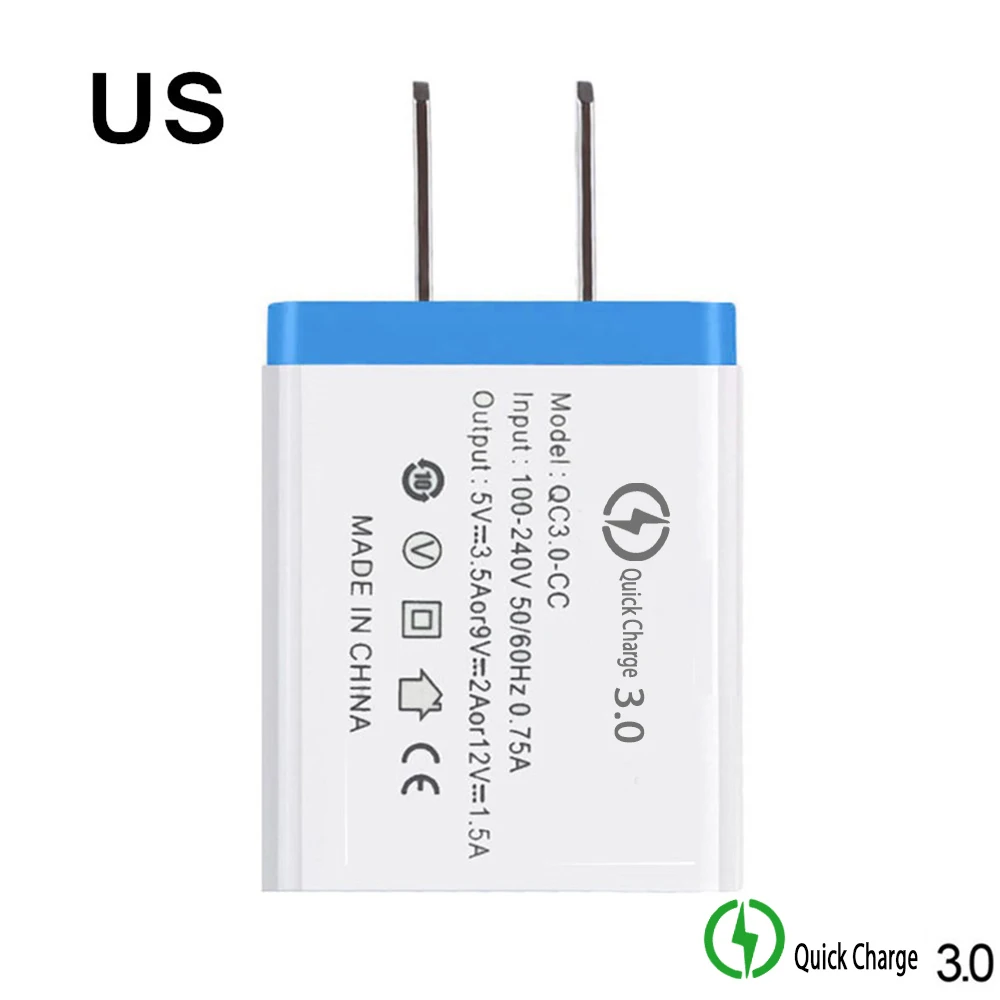 Быстрая зарядка 3,0 USB зарядное устройство EU/US штепсельная Вилка для путешествий 5V 3.5A быстрое зарядное устройство адаптер для iphone Xiaomi huawei планшеты зарядное устройство для телефона