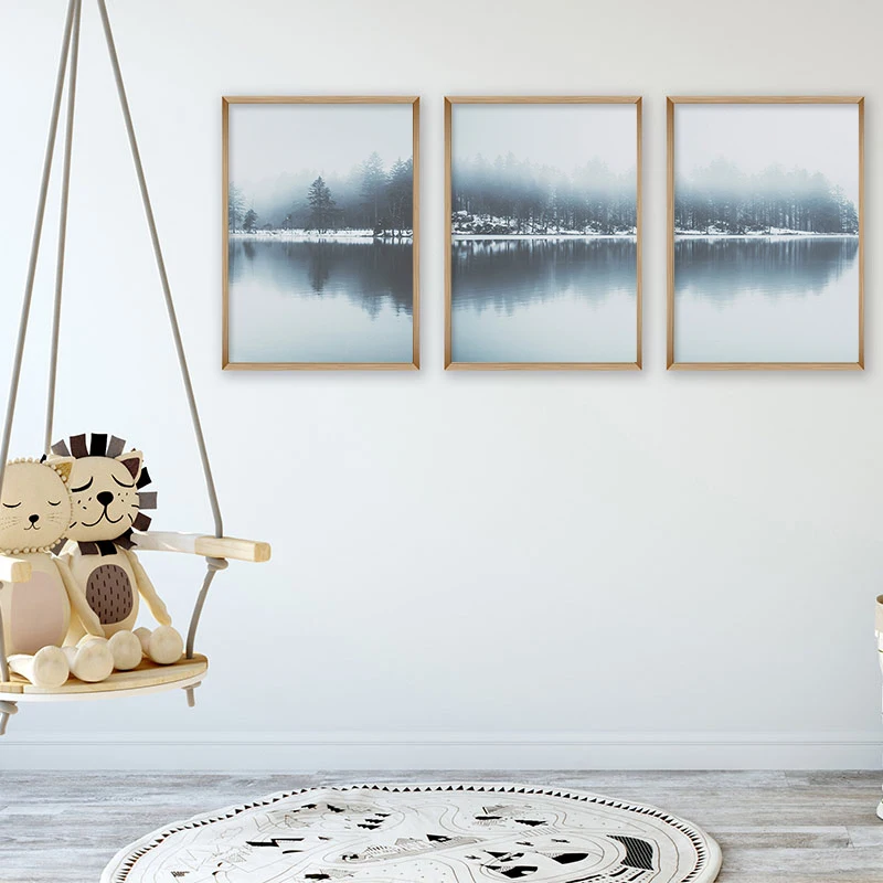 Зимние Цвета отраженные в бассейнах картина холст гостиная и спальня украшение