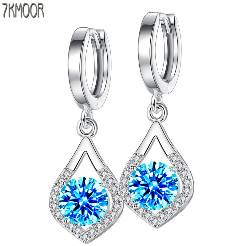 

925 Sterling Silver Rose Droplets Heart Circles Radiant Elegance Enchanted Crown Fashion Stud Earrings For Women Jewelry Gift