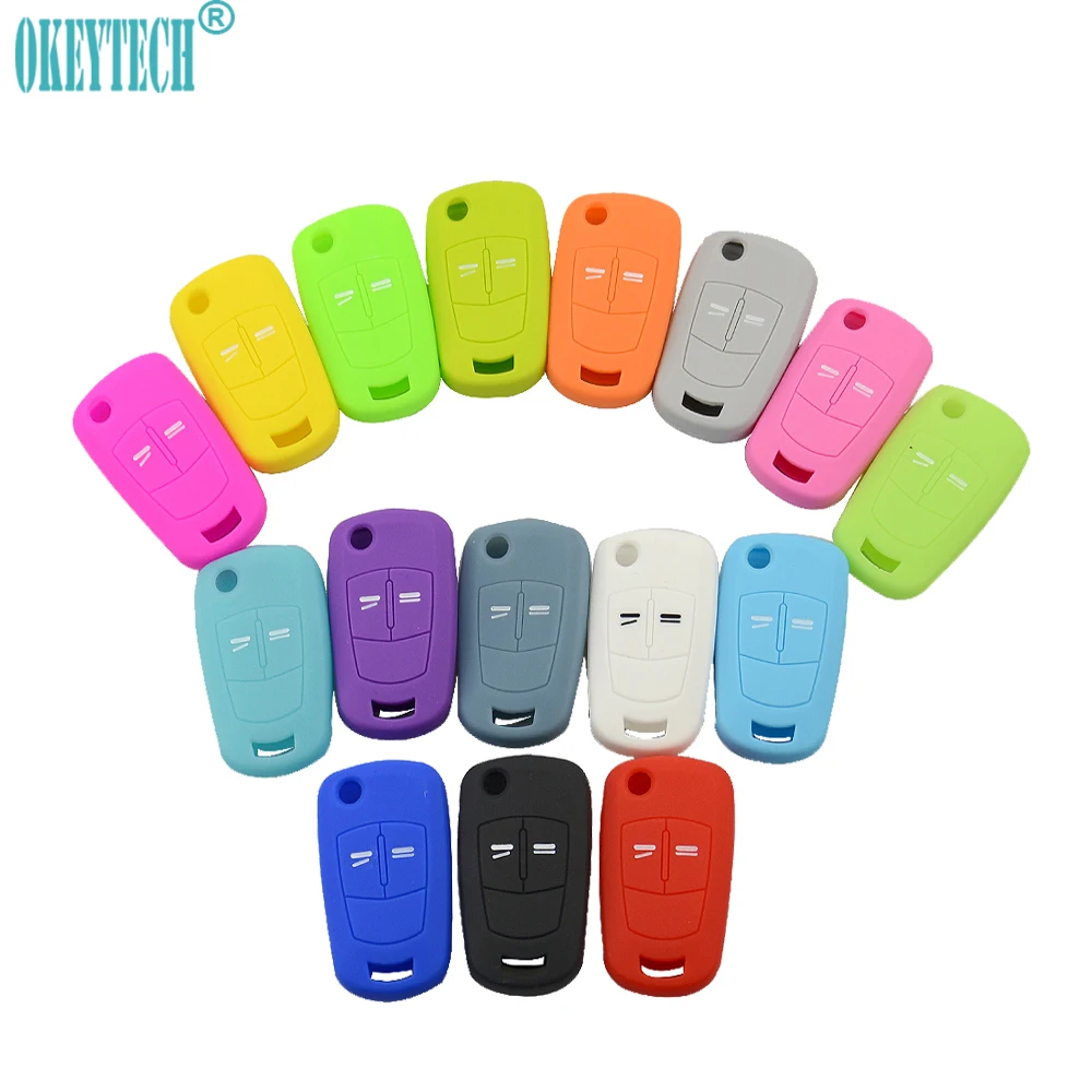OkeyTech 2 кнопки Мягкий силиконовый чехол для дистанционного ключа автомобиля Opel