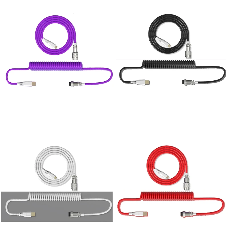 

Metropolis Cable Aviators Aerial Plug-in Flexible Cord for Mechanical Keyboard USB Type C Connector Type-C Spiral Line