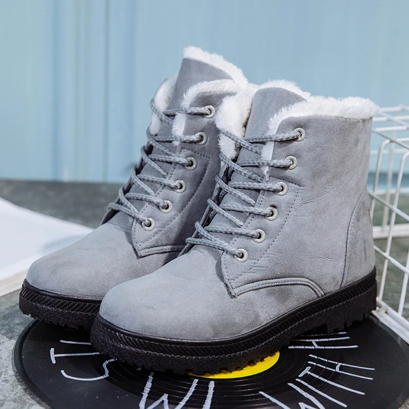 top quality gray Мужские ботинки для пары; коллекция года; зимняя обувь; женские и мужские ботинки с плюшевой подкладкой; Botas Mujer; водонепроницаемые ботинки в австралийском стиле; женские ботинки - Цвет: top quality gray