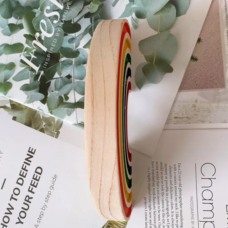 

DIY Crafts Toy Rainbow Wooden Ornament Building Blocks For Kids Nursery Room Decor Desktop Decoration Photography Props D