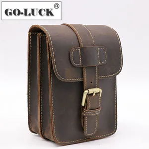 Чехол-бумажник диаметром 7 дюймов мужской, кожаный поясной кошелек из воловьей кожи, забавные повседневные дорожные бананки с круглыми бедрами