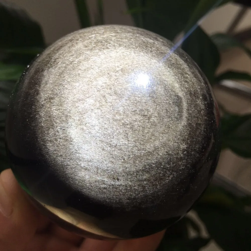 

Natural Beautiful Silver Obsidian Crystal Sphere Reiki Energy Healing 40mm-50MM