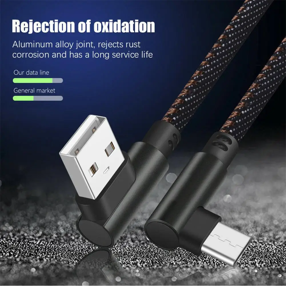 

TWISTER.CK Universal USB Elbow Data Transmission Line Fast Charging Micro USB Type-C 8 Pin Line for Mobile Phone