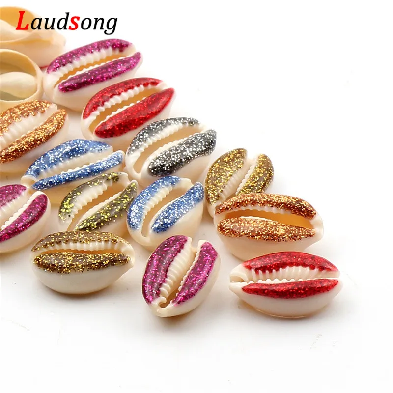 10 шт. 10-20 мм бежевые Сияющие раковины натуральные морские бусы из ракушек для