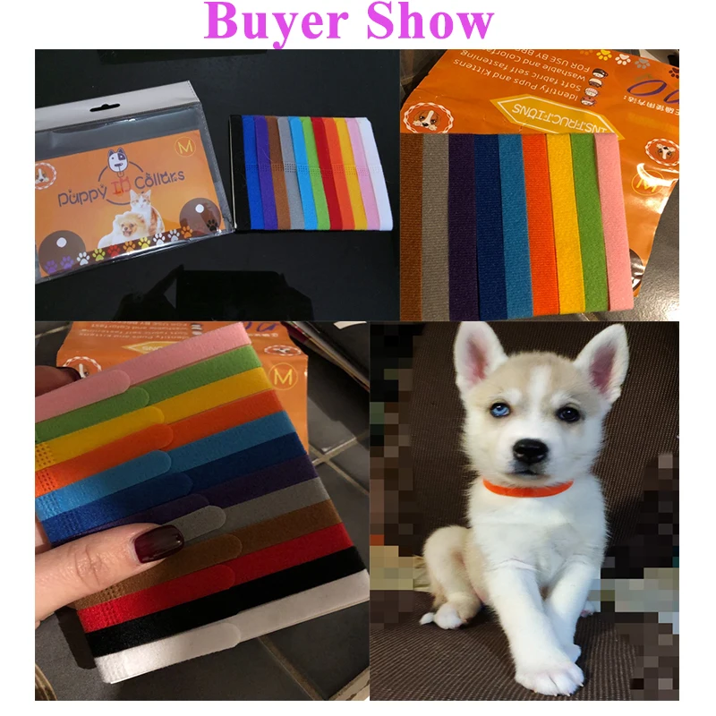 12 шт./компл. регулируемые нейлоновые ошейники для новорожденных питомцев