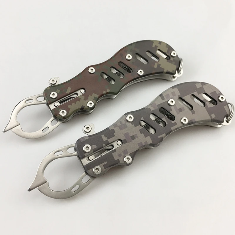 

Portable Stainless Steel Camouflage Fish Lip Grip Gripper Holder for Outdoor Saltwater Fishing Tackle Accessories