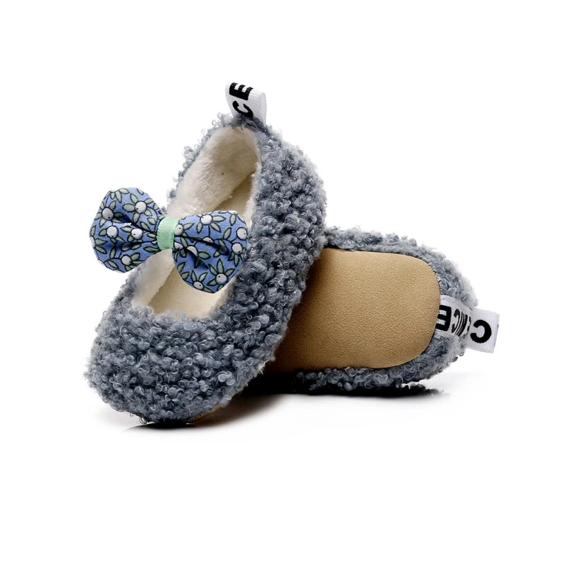 

Fashion Autumn Baby Girl Princess Shoes Infant Bowknot Cotton Boots Soft Sole Newborn Toddler Shoes