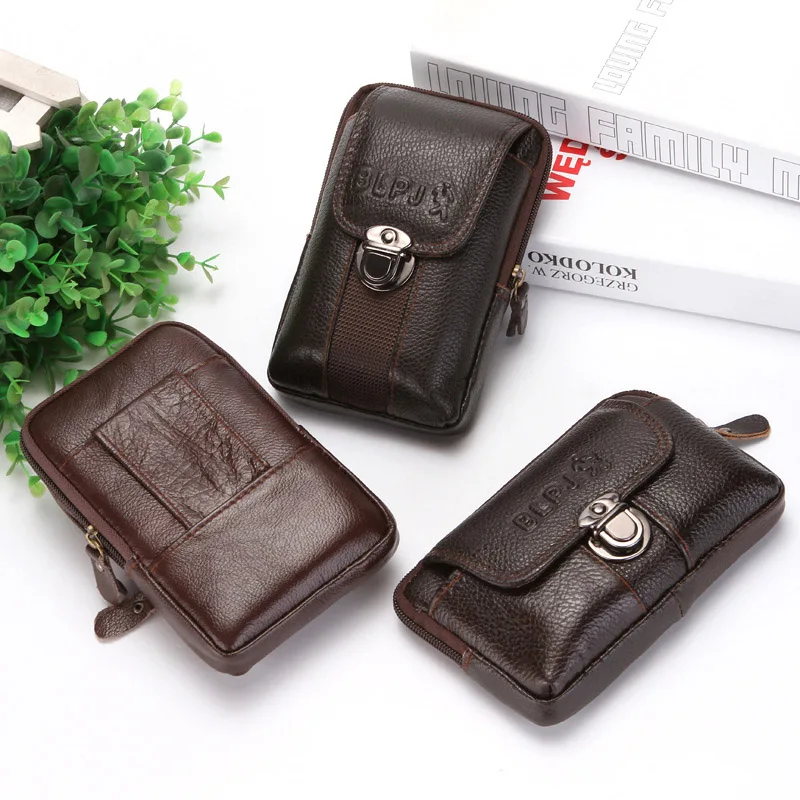 

Men Fanny Pack For Mobile Phone Male Cover Zippers Coin Purse Soft PU Waterproof Good Quality Belt Bag Casual Waist Packs Bags