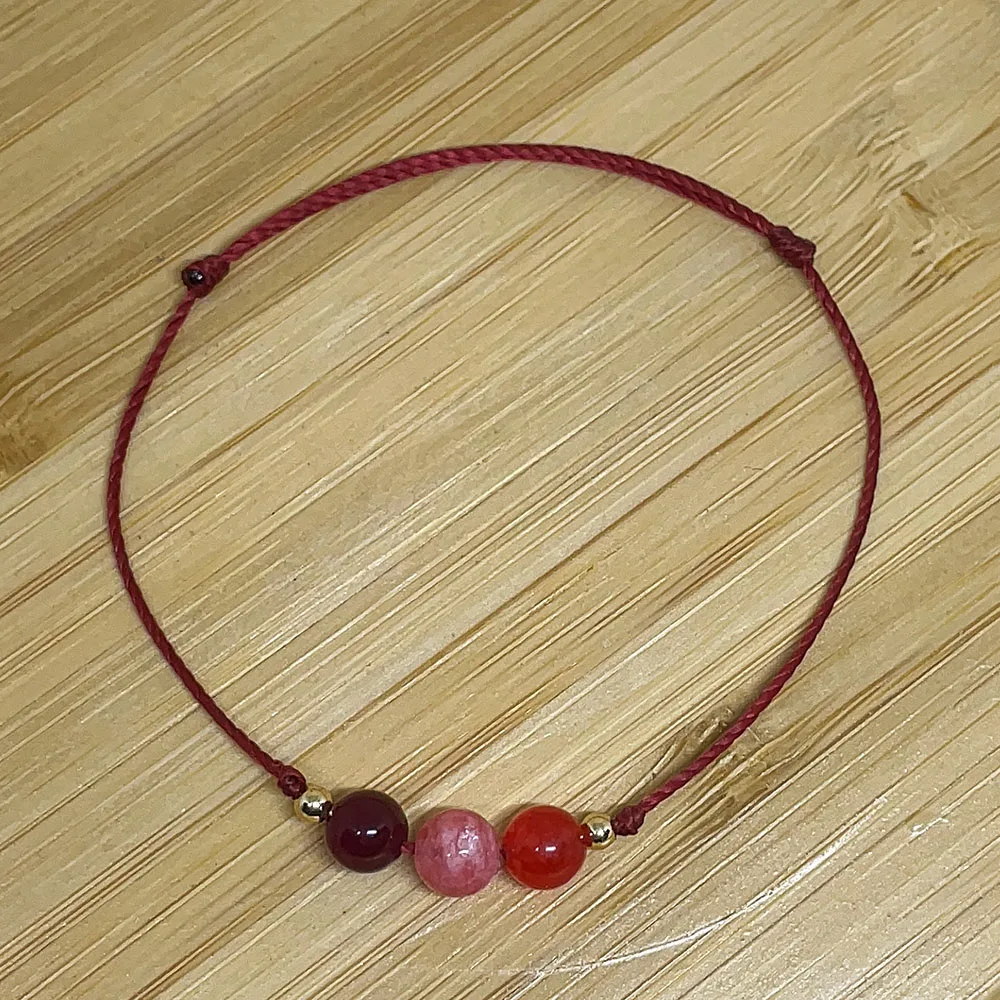 Женские браслеты из ниток с сердоликом для девочек минималистичные украшения