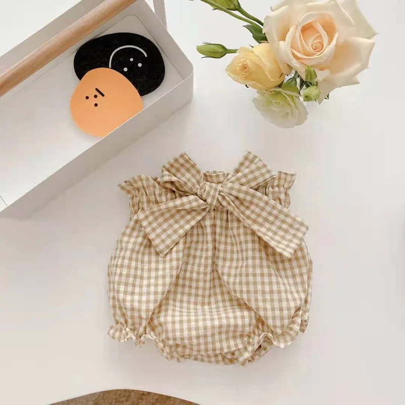 Трусики-шорты летние хлопковые клетчатые с бантом для маленьких девочек чехол на