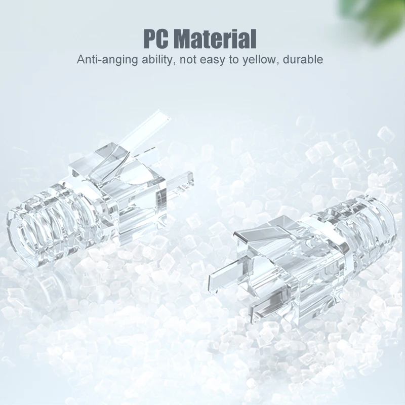SAMZHE 50 шт прозрачный RJ45 CAT5 CAT5E CAT6 Ethernet сетевой разъем оболочка Натяжной штекер
