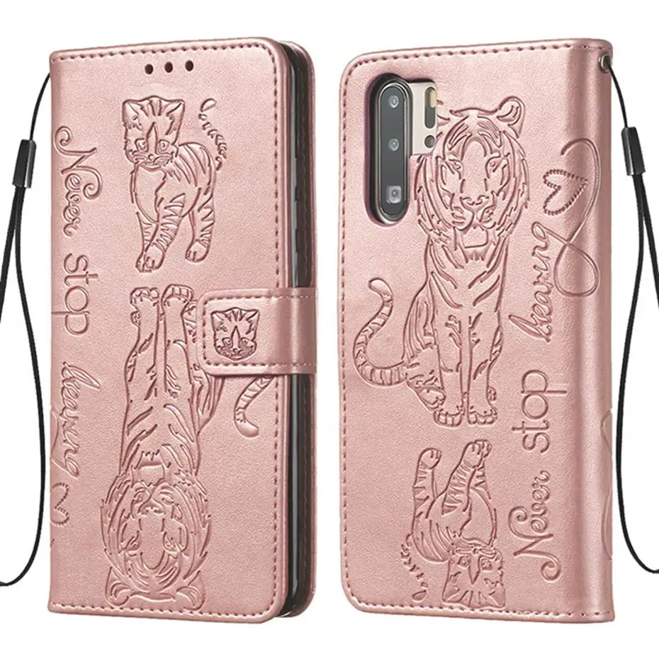Кожаный флип-чехол с 3D кошкой и тигром для huawei P30 P20 Pro mate 30 Lite P Smart Z Y7 Prime Honor 9X20 Pro 8A 10i Y6