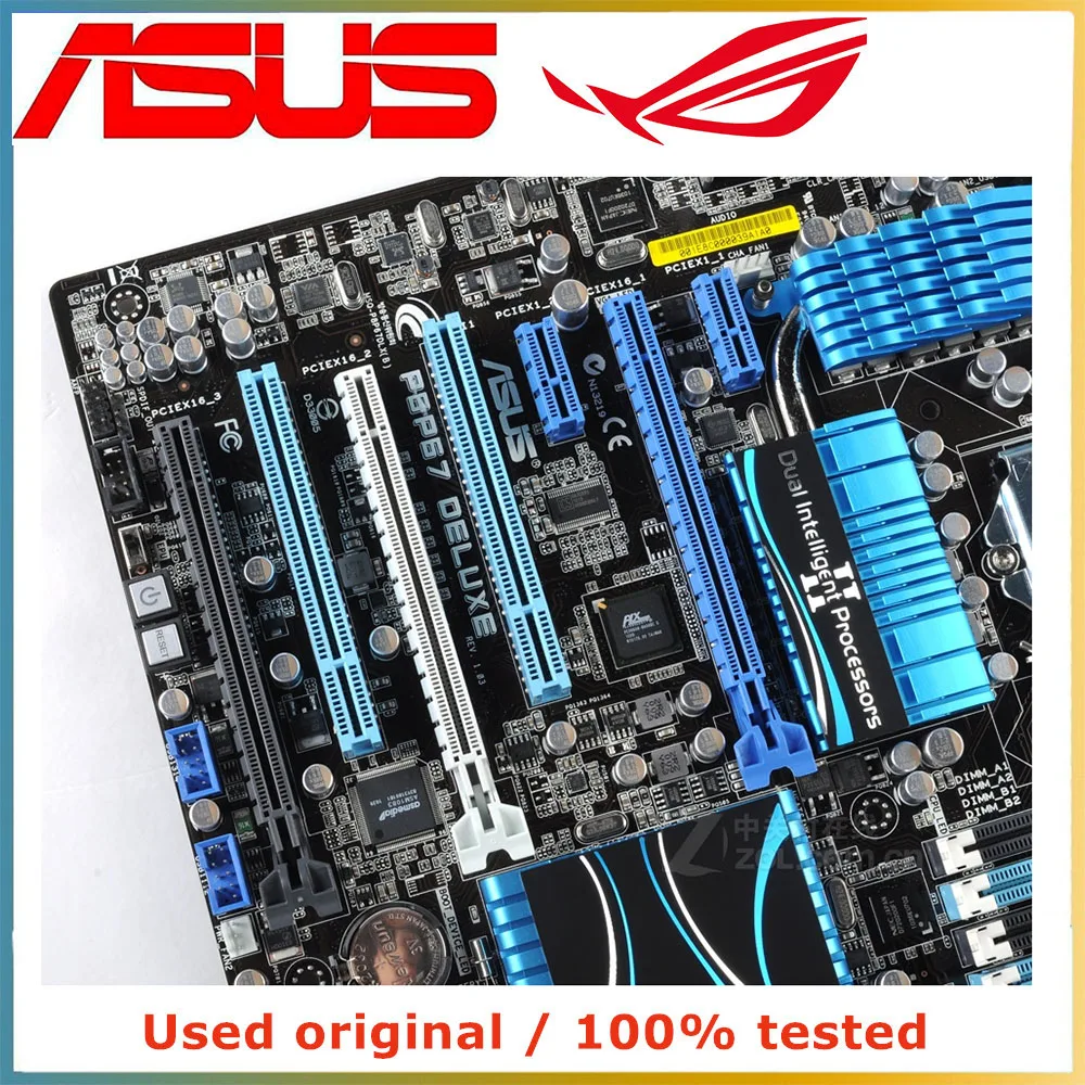 Для процессора Intel P67 LGA 1155 для ASUS P8P67 Deluxe материнская плата компьютера LGA1155 DDR3 б/у