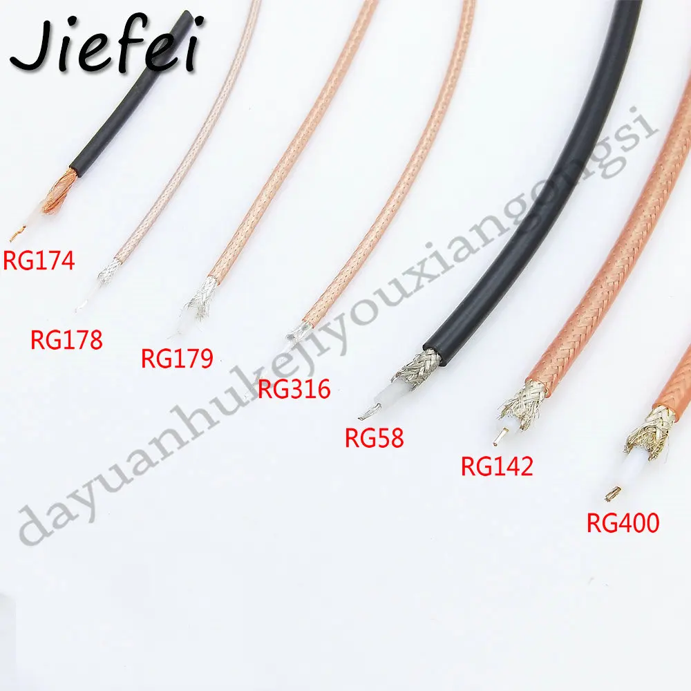 Cable Coaxial de plomo de baja pérdida, adaptador RF de extensión de 50/75 OHM, 10-20M, nuevo RG174, RG178, RG179, RG316, RG58, RG142, RG400