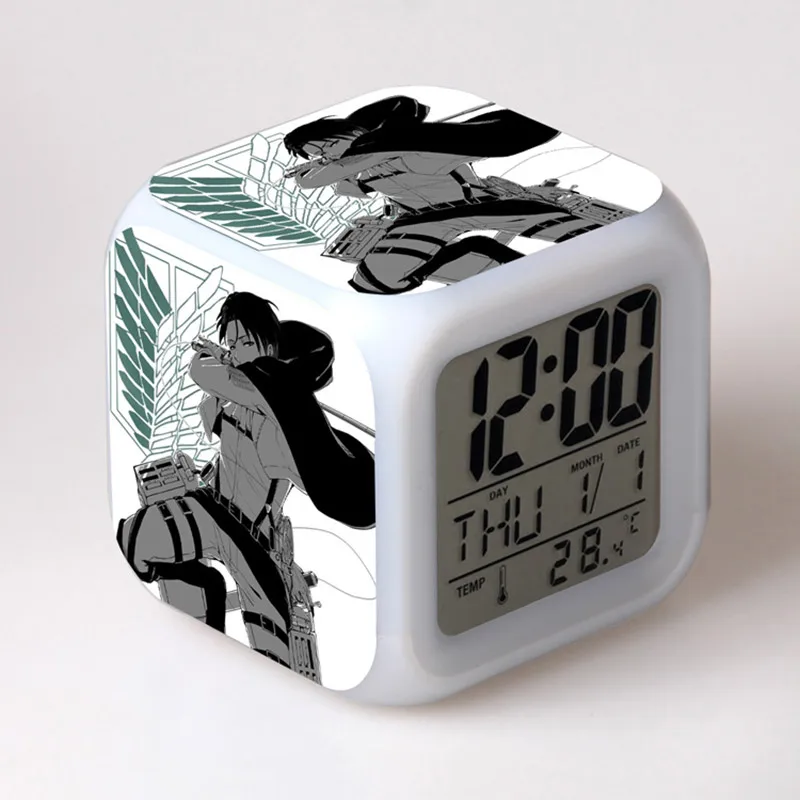 7 цветов изменить сенсорный светильник будильник reloj despertado часы мультфильм