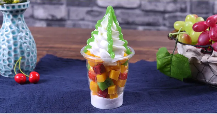 Моделирование Сливочное мороженое с сиропом образец фруктового Sundae модель поддельные для сливочного мороженого реквизит коробка для демонстрации камней в витрине искусственные sundae формы