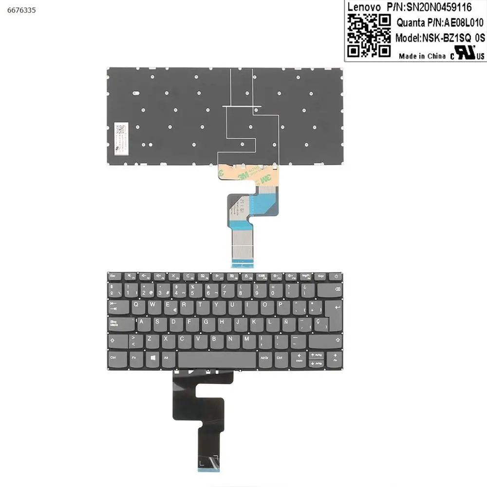 Аксессуары для ноутбука сменная клавиатура LENOVO IdeaPad 320-14ISK 320S-14IKB 320S-14IKBR серая (без