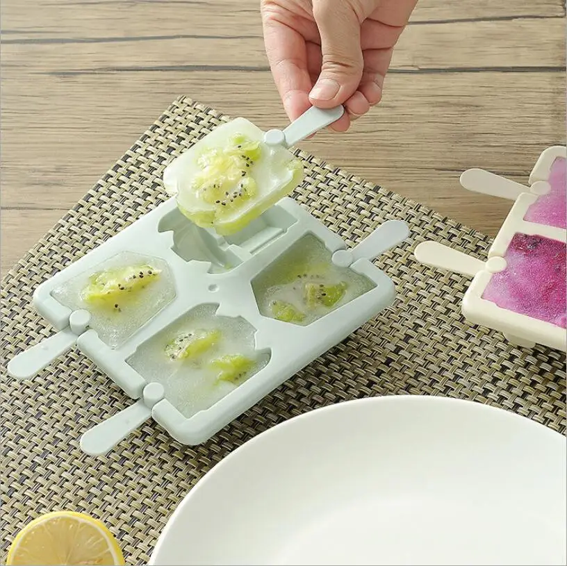 Форма для мороженого с мультяшным рисунком кухонный поднос 4 отверстиями и