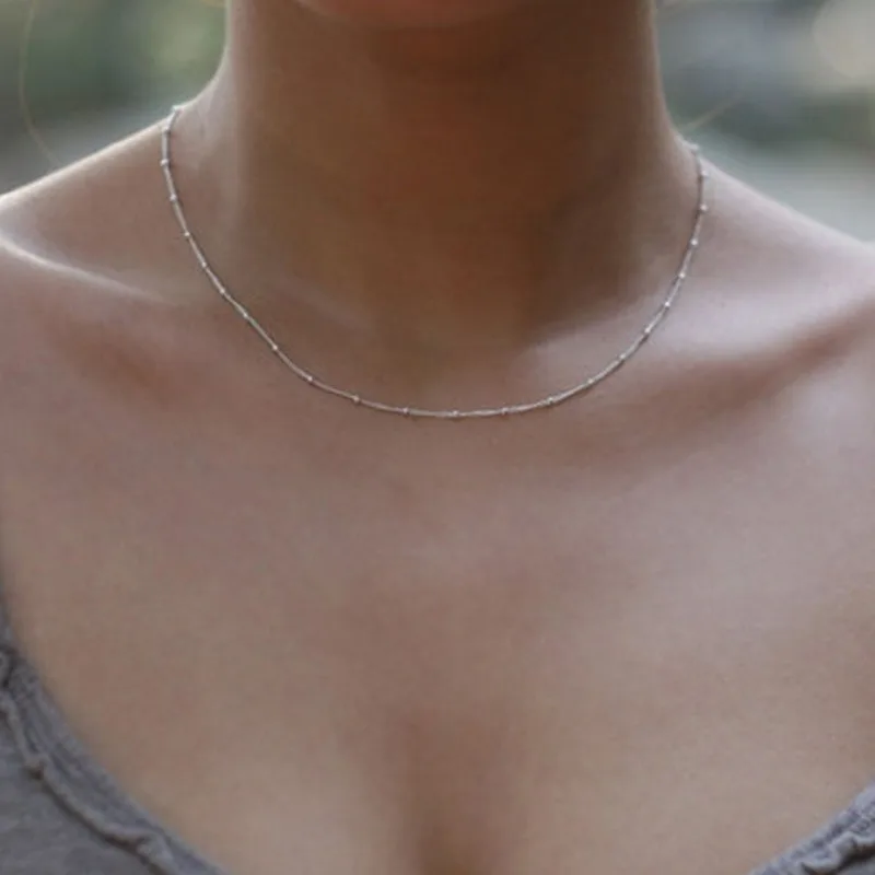 Женское колье-чокер HebeDeer Серебряное колье с кисточками для девушек модное