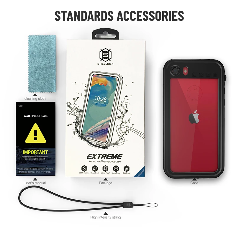 

Shellbox Waterproof Phone Case For iPhone SE 2020 ShockProof Swimming Diving Coque Cover For Apple iPhone SE 7 8 Underwater Case