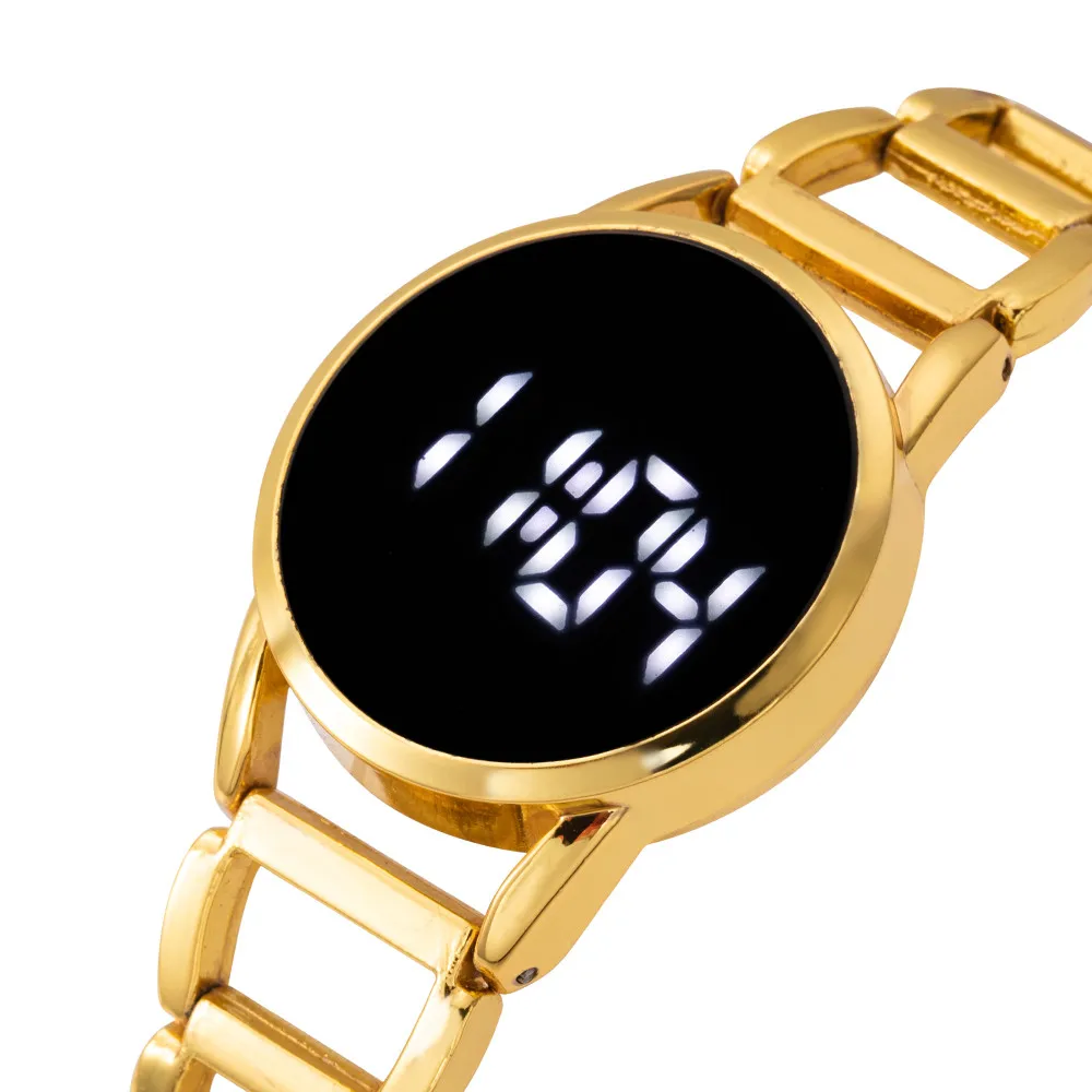 

New Digital LED Women's Watch Luxury Personality Design Alloy Women's Bracelet Watches Gifts For Ladies Wristwatch Relogio Mujer