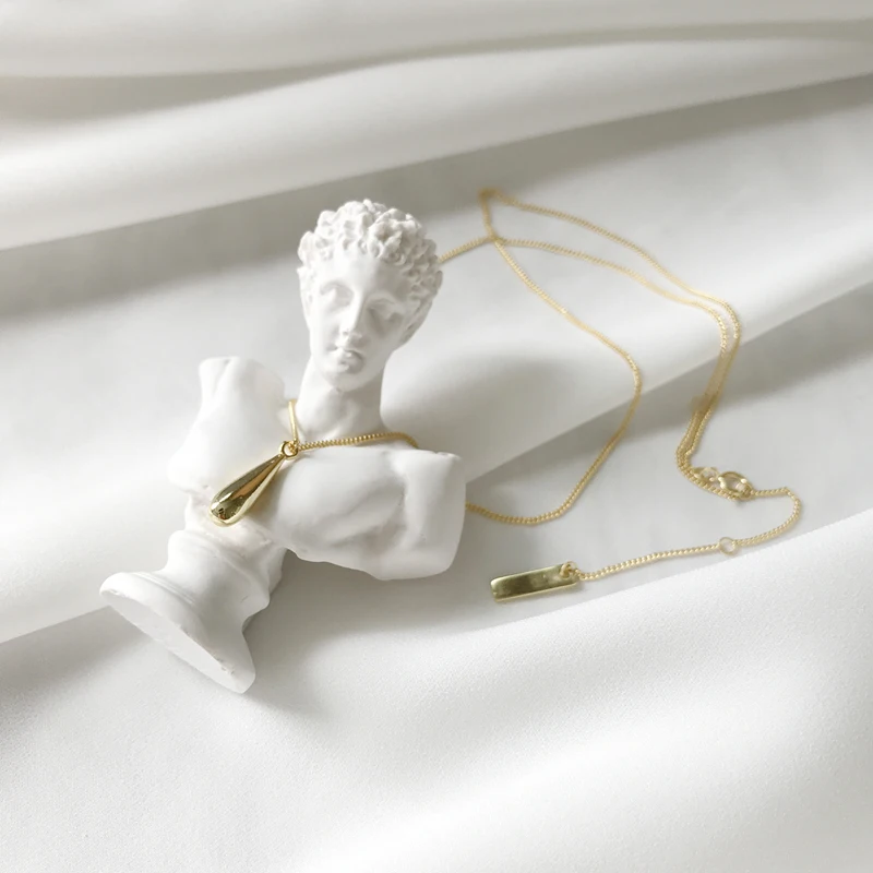 

SUPERAINBOW 925 Sterling Silver Water Drop Clavicle Chain Necklace for Women Fashion Jewelry Gifts SR-N43