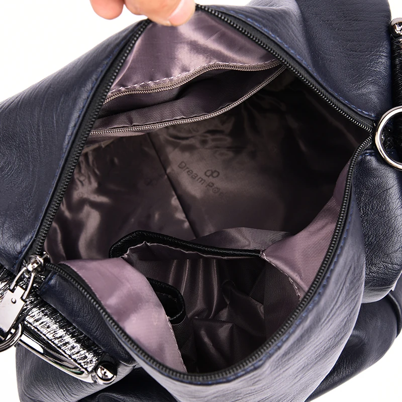 Женский рюкзак 3 в 1 черные кожаные роскошные дамские сумочки дорожные плетеные