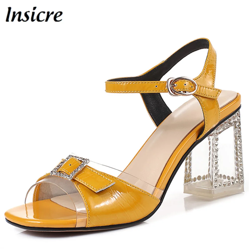 Insicre/женские летние сандалии Новая модная Прозрачная женская обувь на высоком