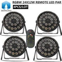 4pcs 24x12w rgbw led par light remote par led wash light stage dj equipment